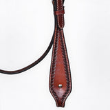 Bar H Equine Western Leather Headstall & Breast Collar Dark Brown