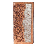 BAR H EQUINE Rodeo Floral Bifold & Trifold Wallet For Men Women HairOn Genuine Leather Tan