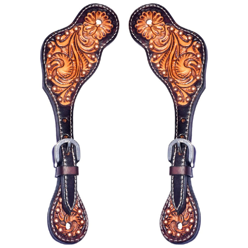 Bar H Equine Western Leather Spurs Straps for Adults Men Womens Spur Straps