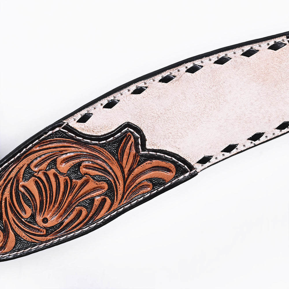 BAR H EQUINE Western Handtooled Leather Horse Headstall & Breast Collar Set