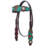 Bar H Equine American Leather Horse Saddle Tack One Ear Headstall Breast Collar Browband Wither Strap Jora Autumn Collection