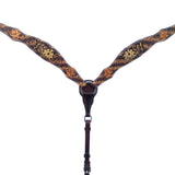 Bar H Equine American Leather Horse Saddle Tack One Ear Headstall Breast Collar Browband Wither Strap Tropical Snake