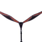 Bar H Equine Horse LeatherLeaf Hand Carved One Ear Headstall Brown