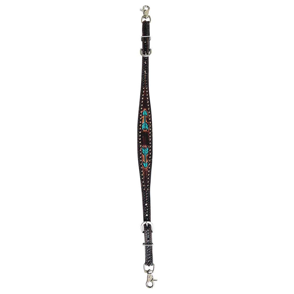 Bar H Equine Austin Arrow Spotted Leather One Ear Headstall Brown