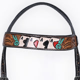 Bar H Equine American Leather Horse Saddle Tack One Ear Headstall Brown