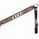 Bar H Equine American Leather Horse Saddle Tack One Ear Headstall Brown