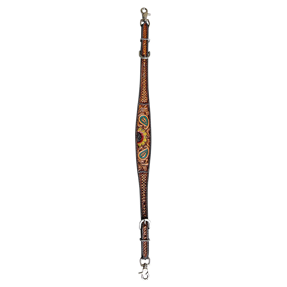 Bar H Equine Bonnie Blossom Sunflower Leather One Ear Headstall