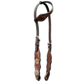 Bar H Equine Genuine Western American Leather Horse Premium Headstall & Breast Collar Set