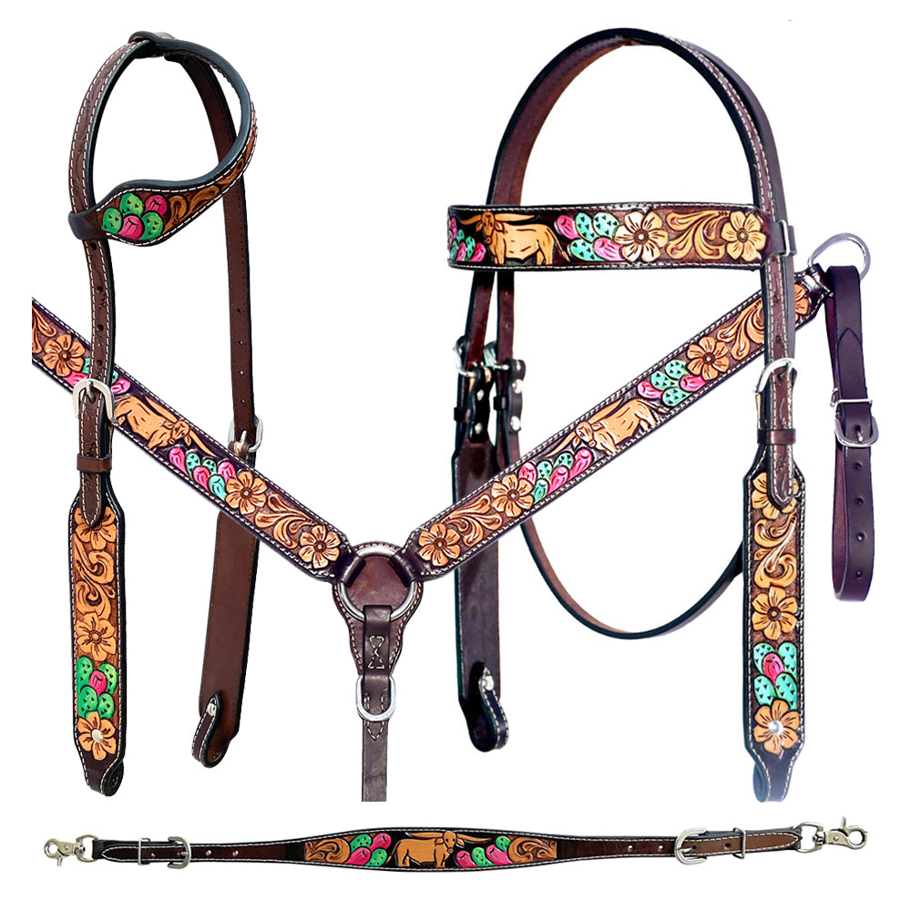 Bar H Equine Genuine Western American Leather Horse Headstall