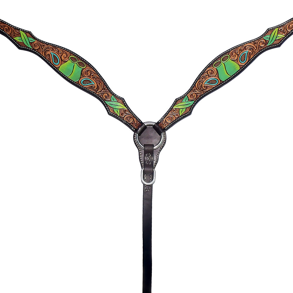 BAR H EQUINE Western Leather Horse Premium Headstall & Breast Collar Set