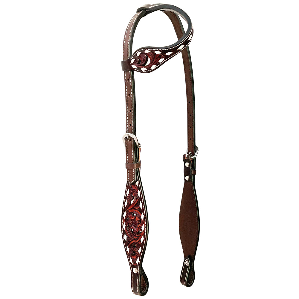 Bar H Equine American Leather Horse Saddle Tack One Ear Headstall | Breast Collar Browband Wither Strap Set BER246