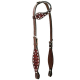 Bar H Equine American Leather Horse Saddle Tack One Ear Headstall | Breast Collar Browband Wither Strap Set BER246