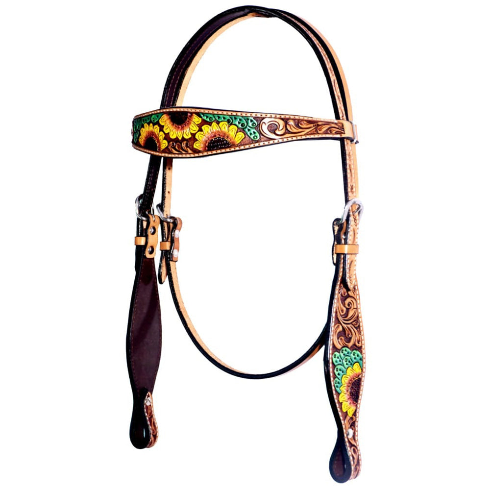 Bar H Equine Genuine Western American Leather Horse Headstall