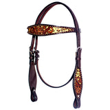 Bar H Equine American Leather Horse Saddle Tack One Ear Headstall | Breast Collar Browband Wither Strap Set BER249