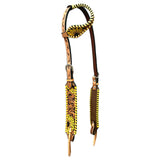 Bar H Equine American Leather Horse Saddle Tack One Ear Headstall | Breast Collar Browband Wither Strap Set BER255