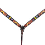Bar H Equine American Leather Horse Saddle Tack One Ear Headstall | Breast Collar Browband Wither Strap Set BER261