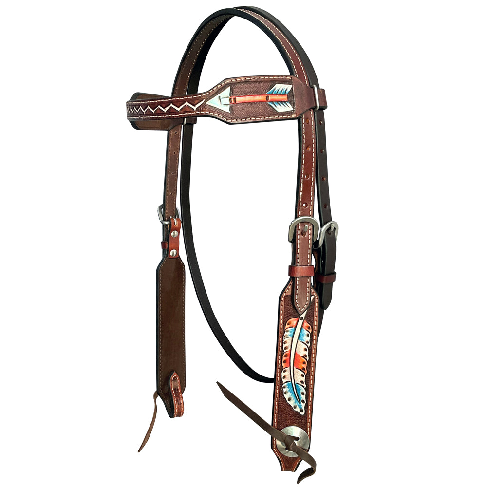 Bar H Equine American Leather Horse Saddle Tack One Ear Headstall | Breast Collar Browband Wither Strap Set BER263