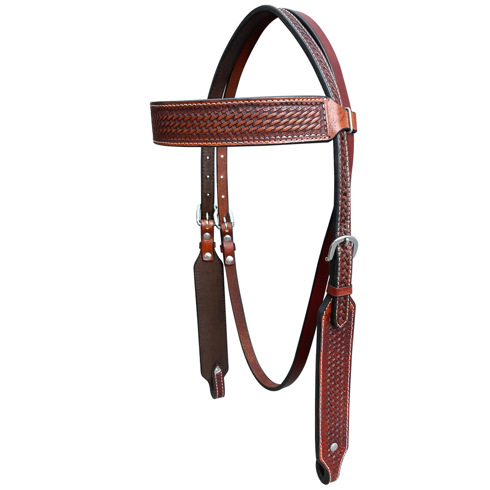 Bar H Equine Genuine Western American Leather Horse Premium Headstall & Breast Collar Set