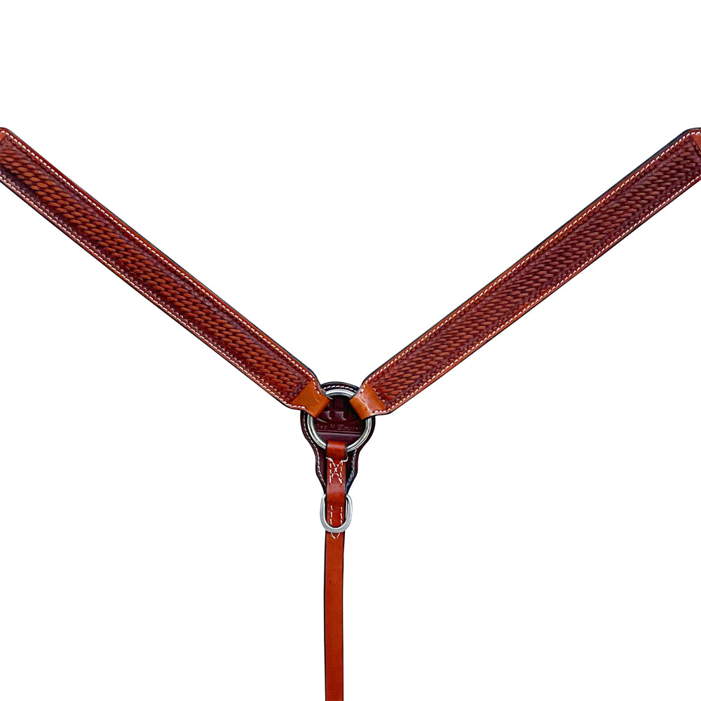Bar H Equine Genuine Western American Leather Horse Premium Headstall & Breast Collar Set