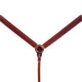 Bar H Equine Genuine Western American Leather Horse Premium Headstall & Breast Collar Set