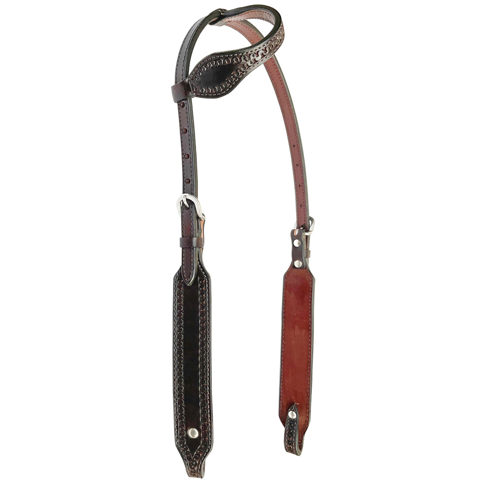 Bar H Equine American Leather Horse Saddle Tack One Ear Headstall | Breast Collar Browband Wither Strap Set BER266
