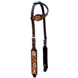Bar H Equine Genuine Western American Leather Horse Premium Headstall & Breast Collar Set