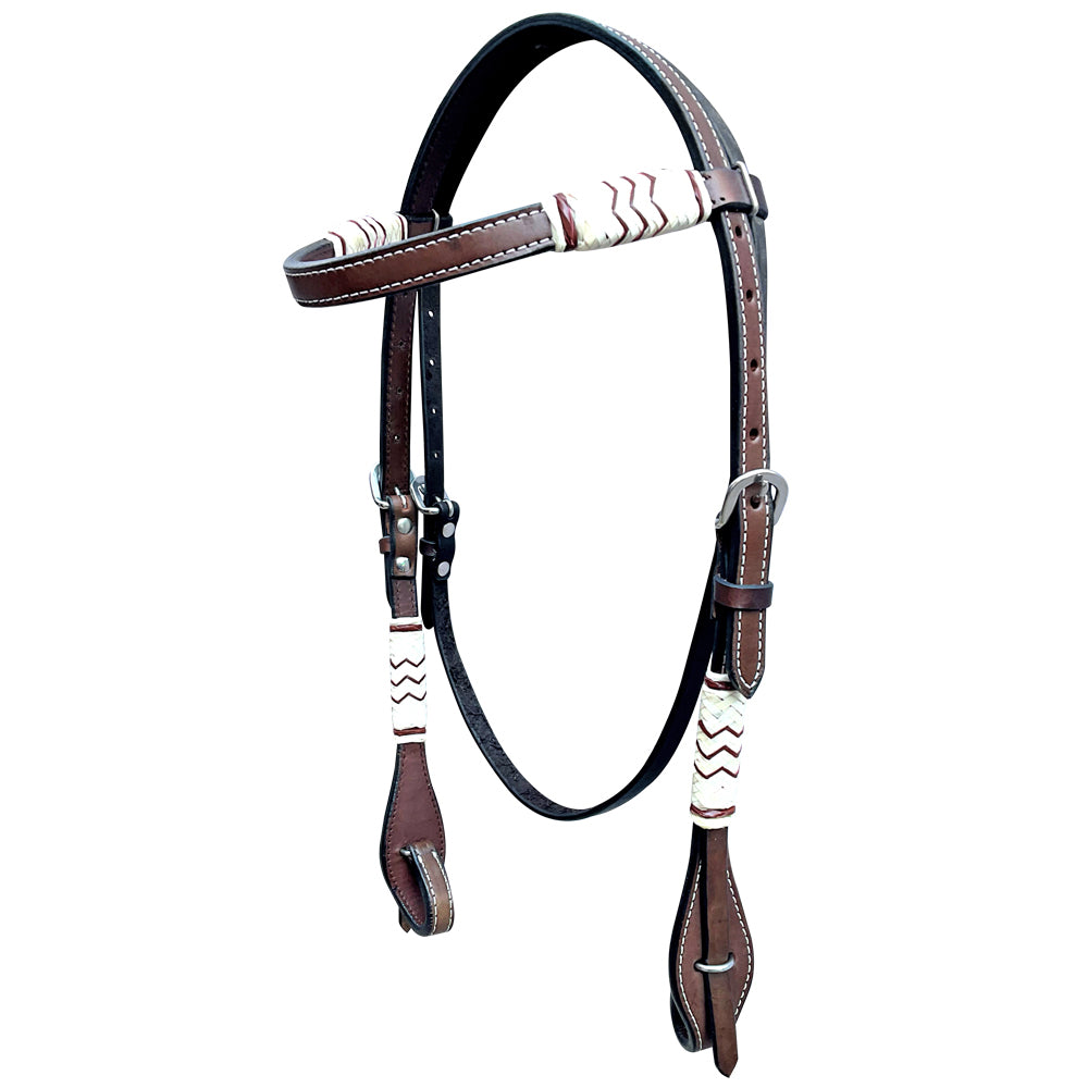 Bar H Equine Genuine Western American Leather Horse Premium Headstall & Breast Collar Set