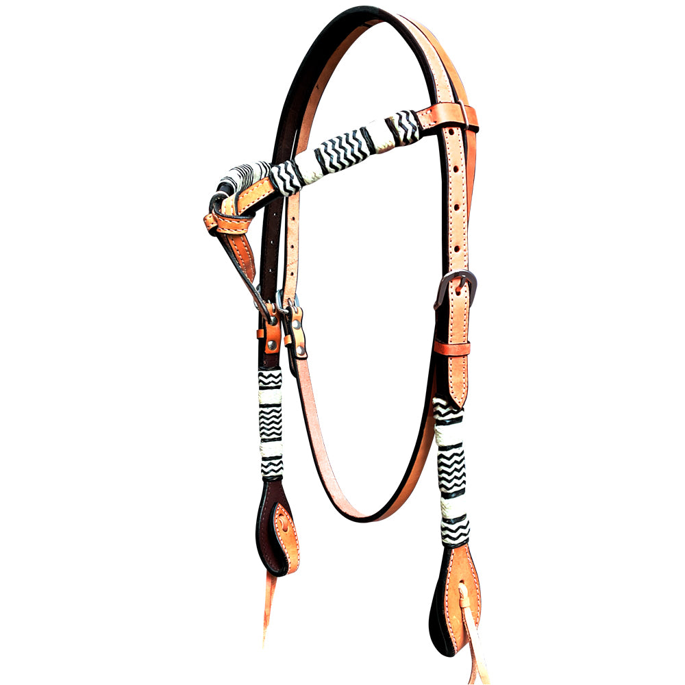 Bar H Equine Genuine Western American Leather Horse Premium Headstall & Breast Collar Set