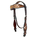 Bar H Equine American Leather Horse Saddle Tack One Ear Headstall | Breast Collar Browband Wither Strap Set BER280