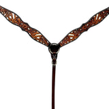 Bar H Equine American Leather Horse Saddle Tack One Ear Headstall | Breast Collar Browband Wither Strap Set BER280