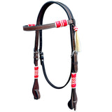Bar H Equine American Leather Horse Saddle Tack One Ear Headstall | Breast Collar Browband Wither Strap Set BER282