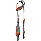 Bar H Equine Genuine Western American Leather Horse Premium Headstall & Breast Collar Set