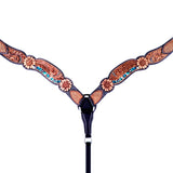 Bar H Equine Genuine Western American Leather Horse Premium Headstall & Breast Collar Set