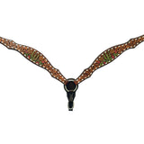 Bar H Equine Genuine Western American Leather Horse Premium Headstall & Breast Collar Set