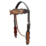 Bar H Equine Genuine Western American Leather Horse Premium Headstall & Breast Collar Set