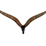 Bar H Equine Genuine Western American Leather Horse Premium Headstall & Breast Collar Set