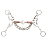 BAR H EQUINE Western Gag Bit with Copper Wire Wrapped Mouthpiece & Life Saver Link