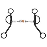 BAR H EQUINE Western Antique Argentine Shank Bit with Three-Piece Copper Roller Mouth