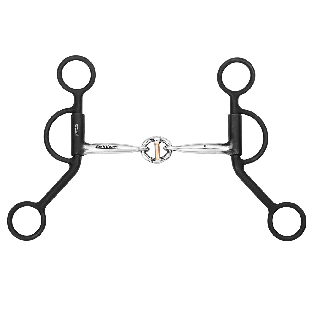 BAR H EQUINE Western Antique Argentine Shank Bit with Life Saver Copper Link