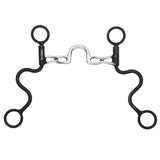BAR H EQUINE Western Antique Cavalry Shank Bit with Ported Chain Mouthpiece