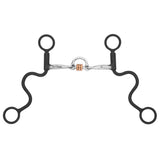 BAR H EQUINE Western Antique Cavalry Shank Bit with Copper Roller Mouthpiece