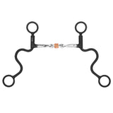 BAR H EQUINE Western Antique Cavalry Shank Bit with Three-Piece Copper Roller Mouthpiece