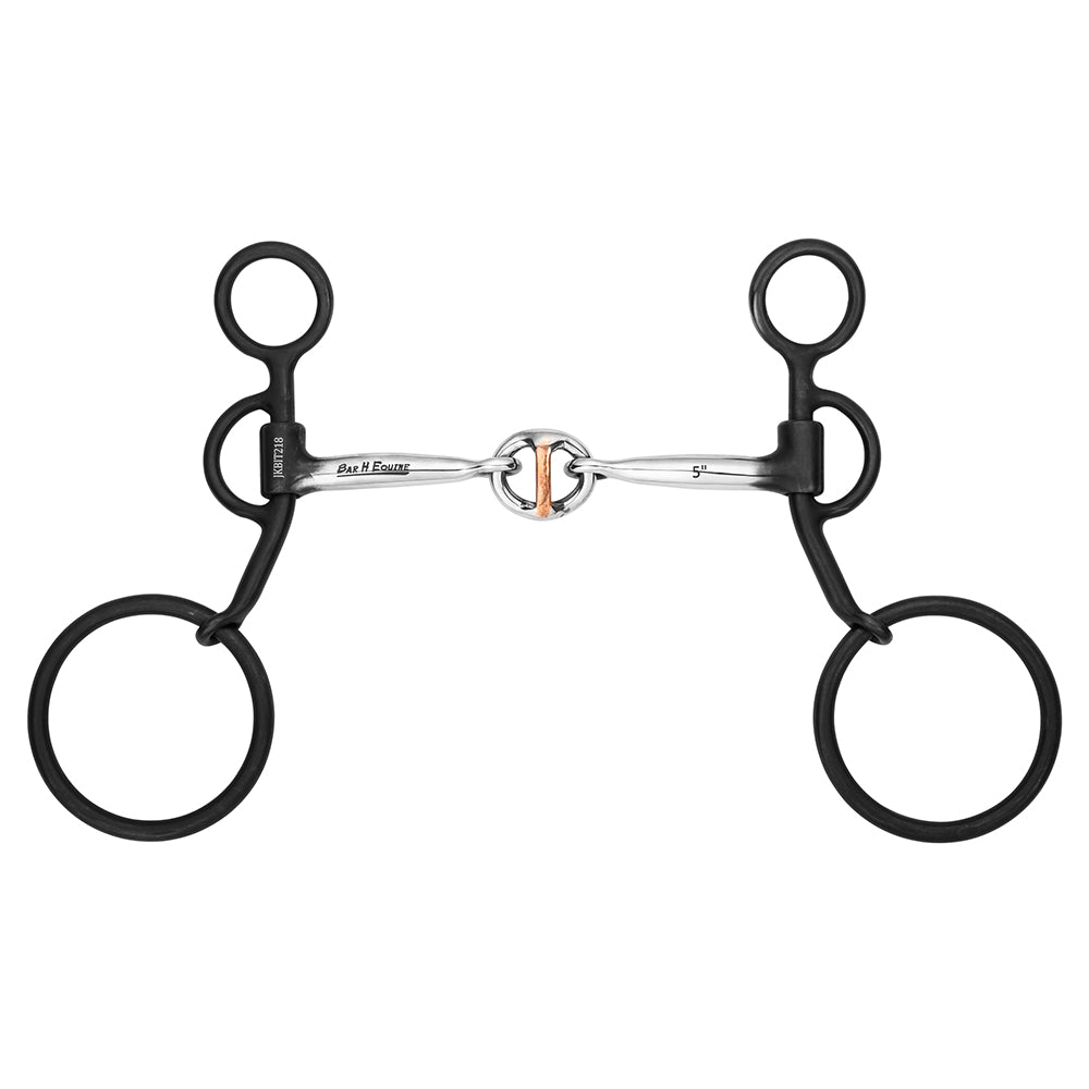 BAR H EQUINE Western Antique Cowboy Shank Bit with Life Saver Copper Link