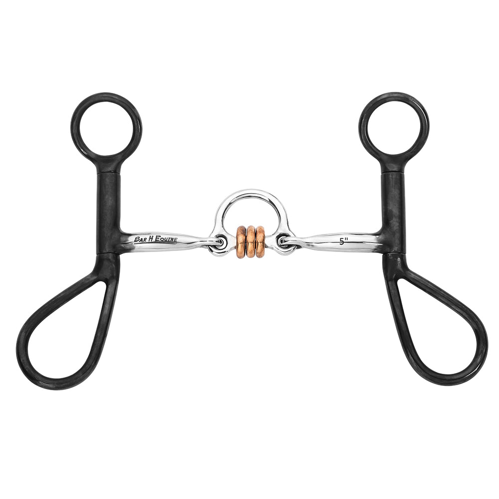 BAR H EQUINE Western Antique Tear Drop Shank Bit with Copper Roller