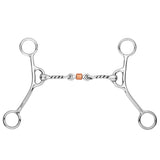 BAR H EQUINE Western Gag Bit with Twisted Three-Piece Copper Roller Mouth