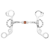 BAR H EQUINE Western Argentine Shank Bit with Dotted Silver Accents & Copper Roller