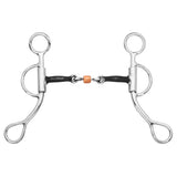 BAR H EQUINE Western Argentine Shank Bit with Three-Piece Copper Roller & Sweet Iron Mouthpiece