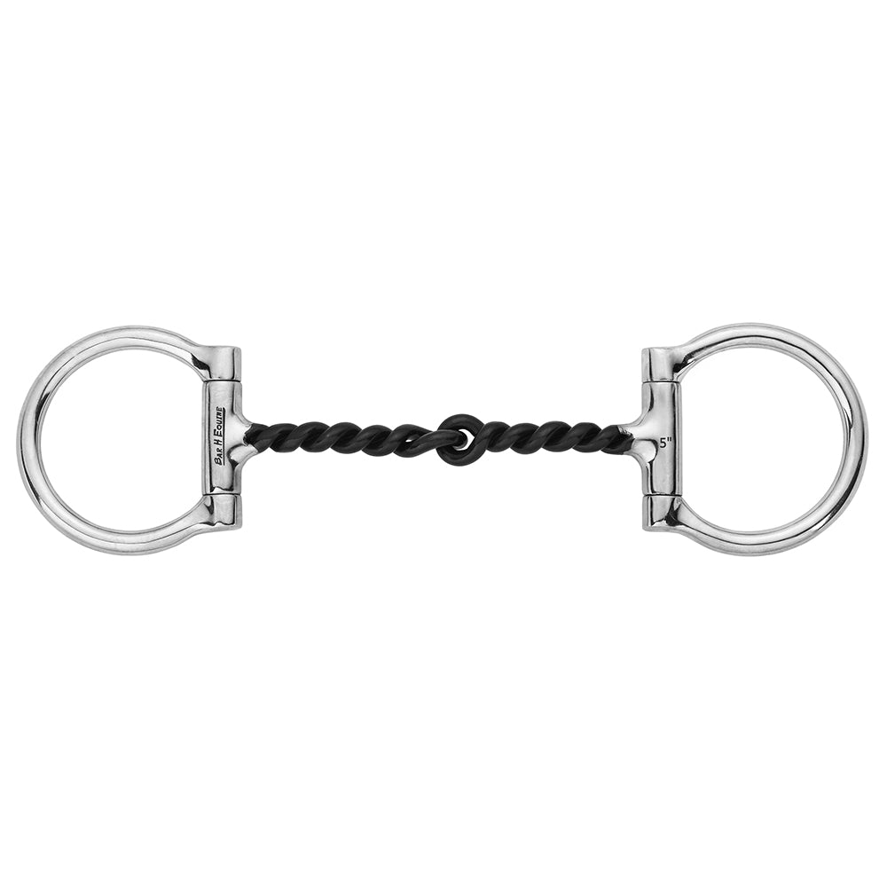 BAR H EQUINE Western D-Ring Bit with Sweet Iron Twisted Mouthpiece