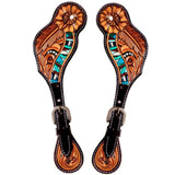 Bar H Equine Leather Spurs Straps for Adults Western Womens Spur Horse Riding Barrel Racing Show and Rodeo Strap Adult Women