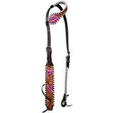 Bar H Equine Horse Leather One Ear Headstall Brown - One Ear Headstall
